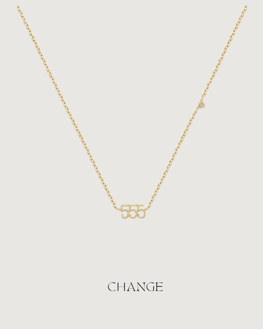 ANGEL NUMBER 555 CHOKER NECKLACE - CHANGE - GOLD - STUDIO JO STORE